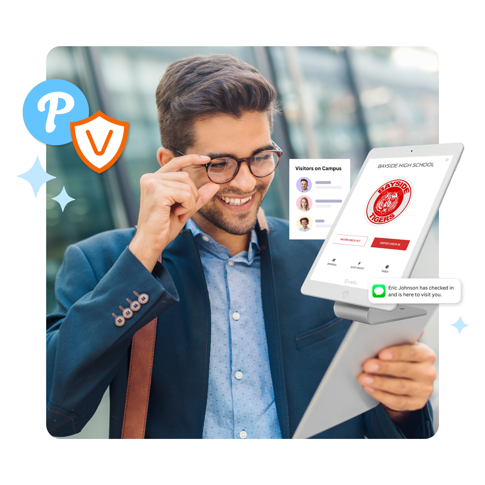 Staff using Visitu